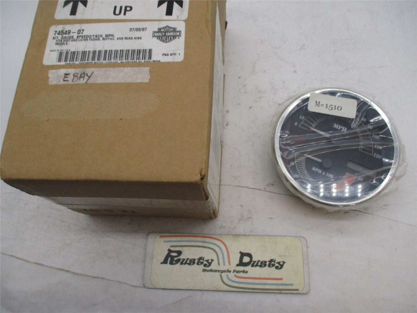 Harley Davidson Genuine NOS Speedometer Tachometer MPH Gauge Kit 74549-07