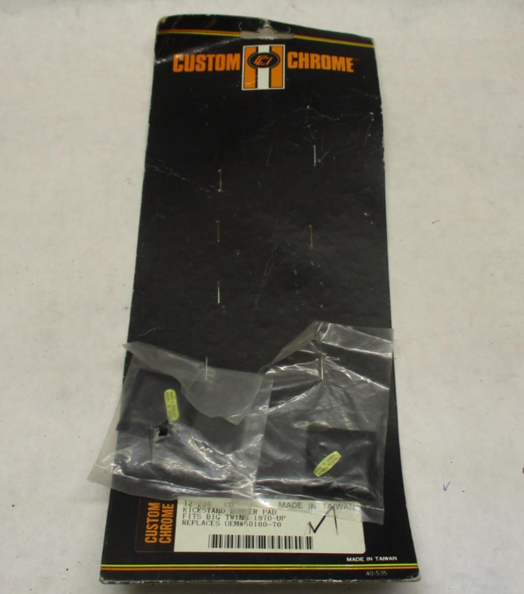 Lot of (2) Custom Chrome 12-238 Harley Kick Stand Pad Big Twin 70-Up 50100-70