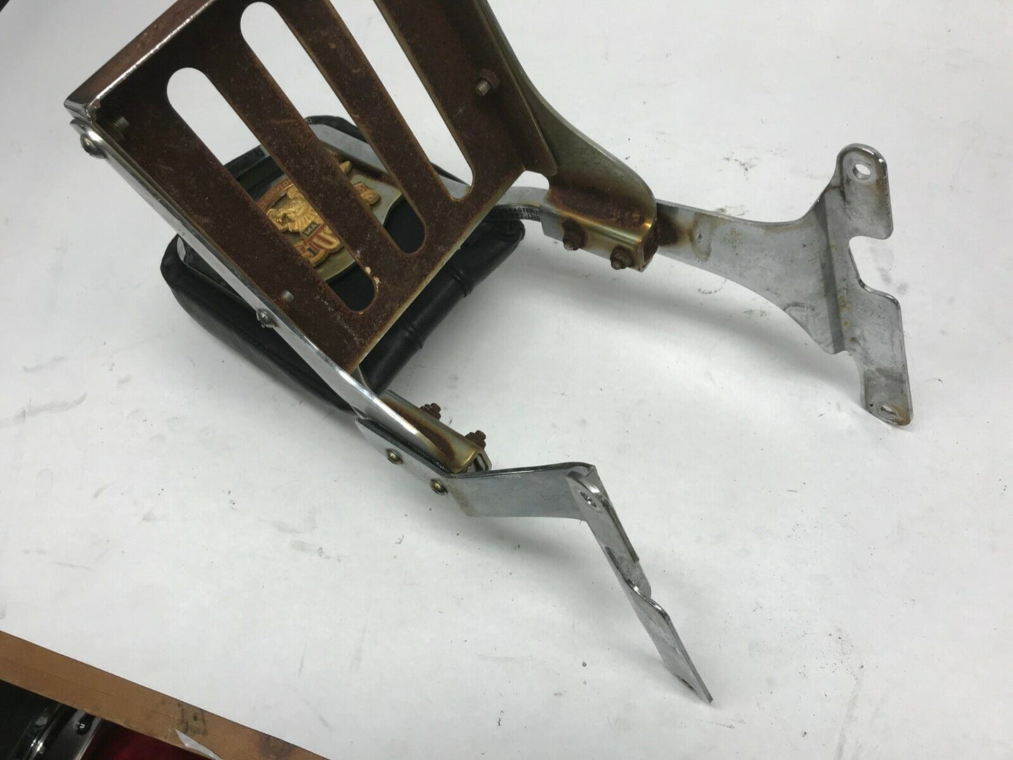 Harley evo softail fxst flstf sissy bar passenger backrest pad luggage rack