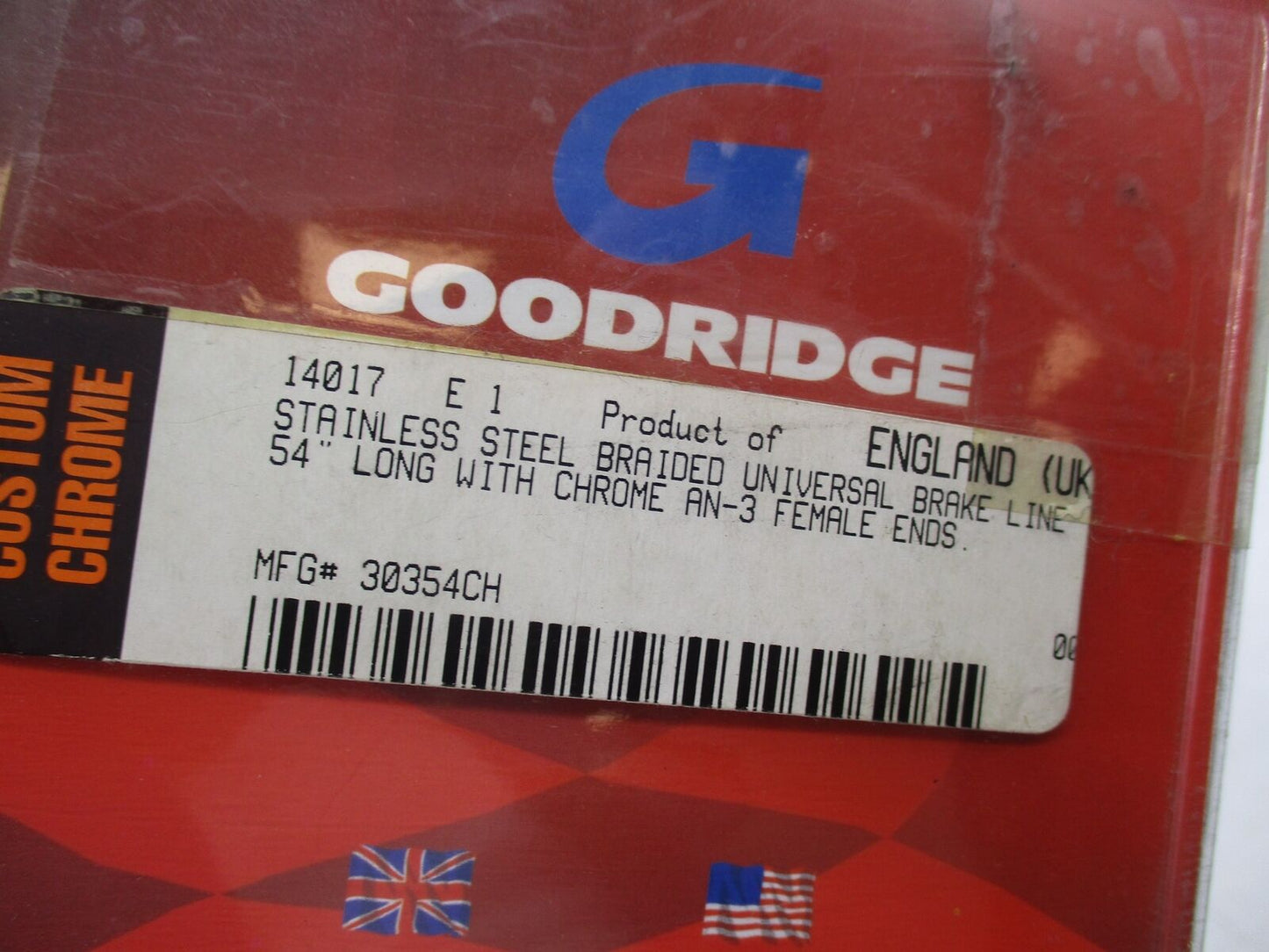 Goodridge Stainless Steel 54" Braided Universal Brake Line 14017 Harley Davidson