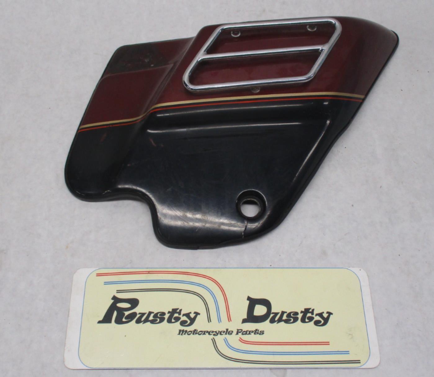 1993-1996 Harley Touring Road King Electra Glide Left Side Cover Maroon Black