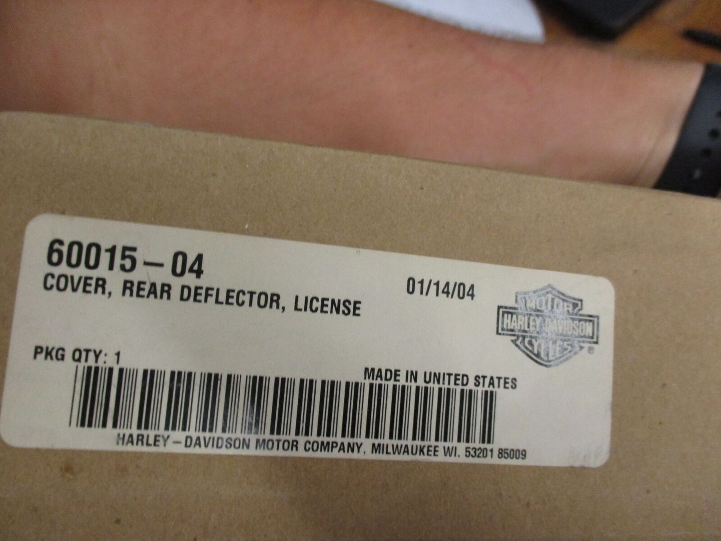 Harley Davidson Genuine NOS Rear Deflector License Cover 60015-04