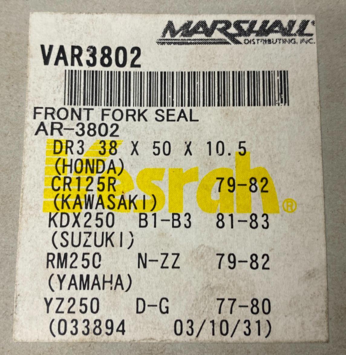 Vesrah AR-3802 Fork Seals CR125 KDX RM