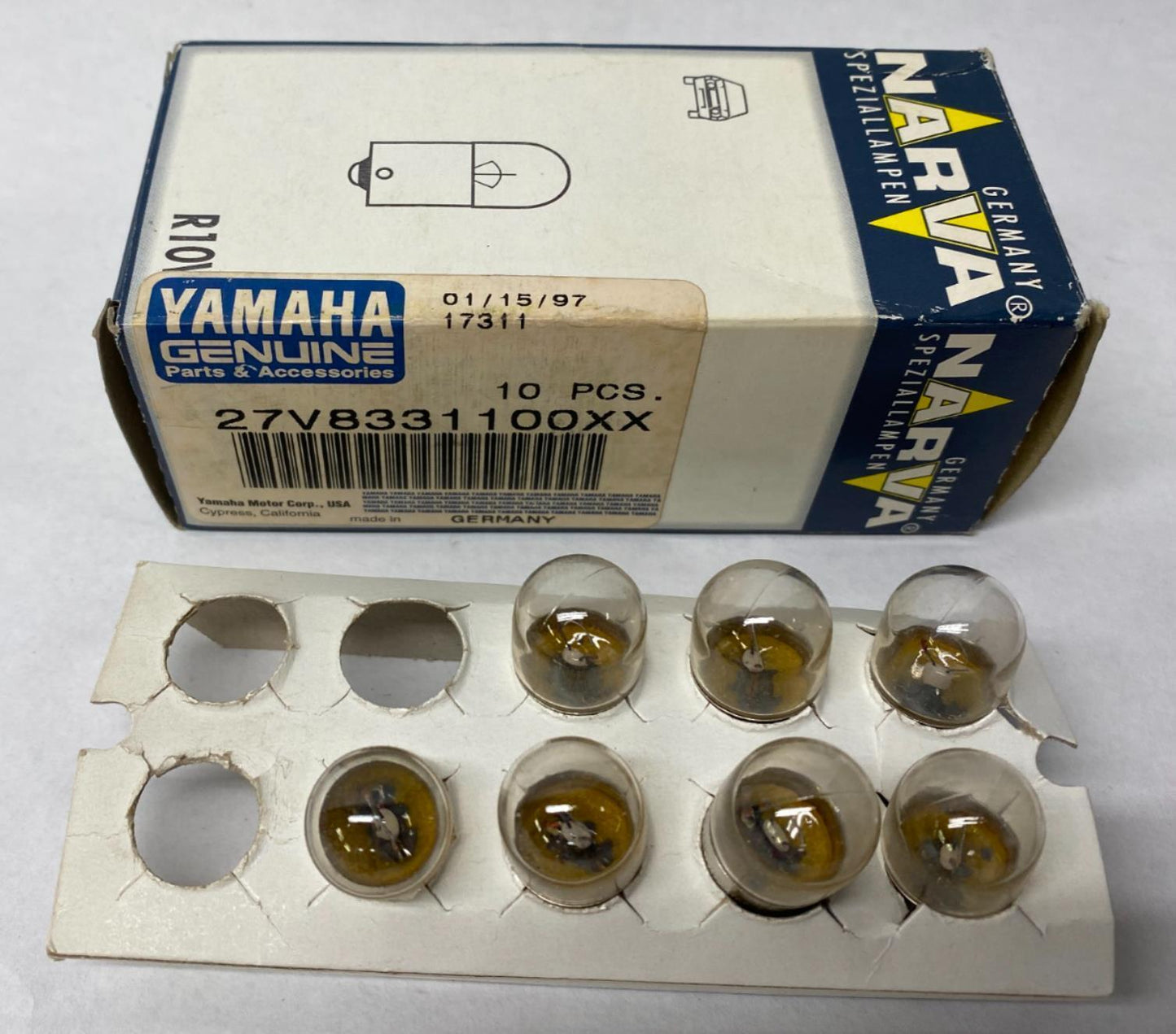 Lot of (7) Yamaha Genuine Bulbs 27V8331100XX