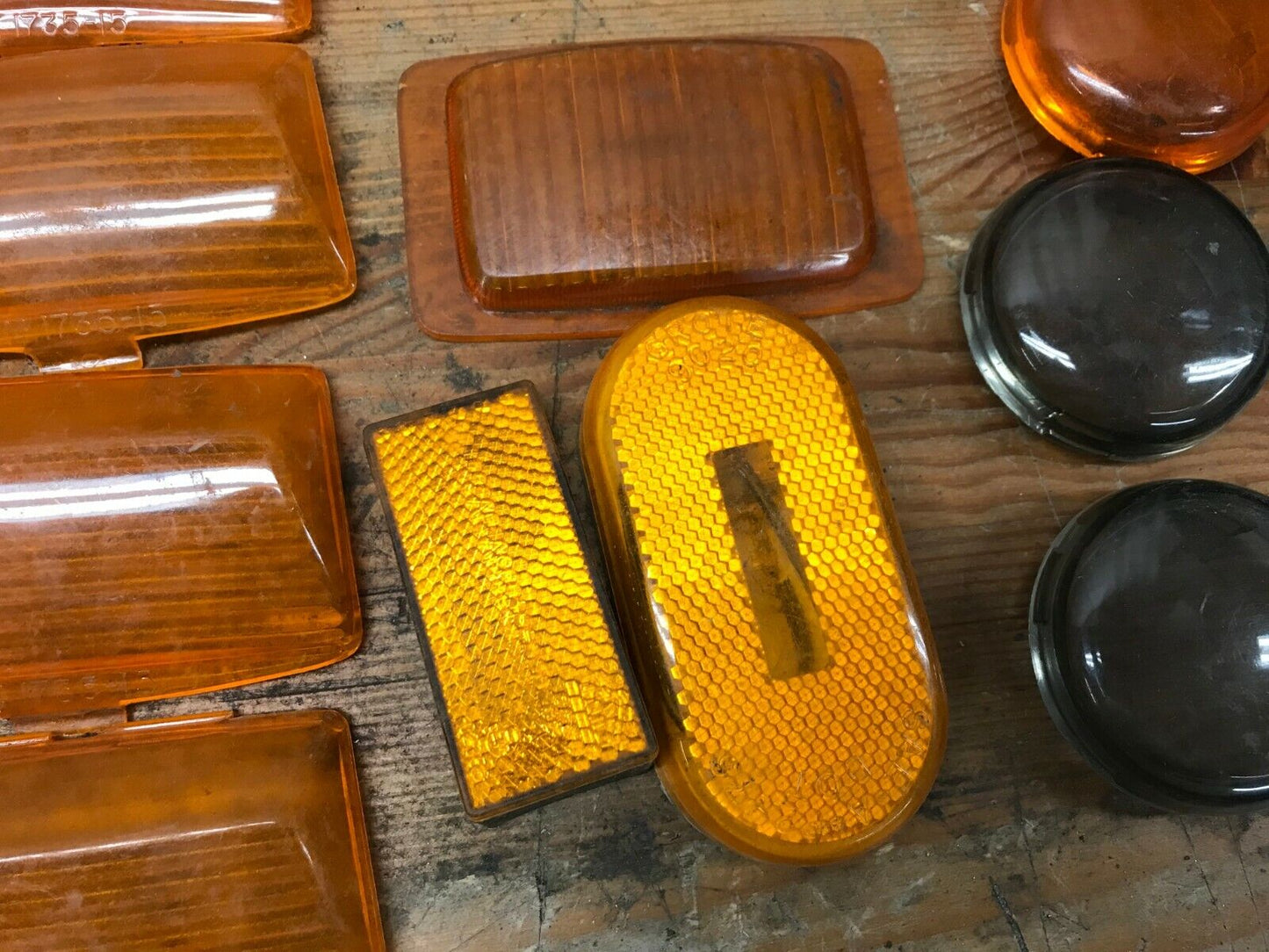 Lot of Harley Davidson Fender Light Cover Lenses Amber PM 1735-15 Grote 9020