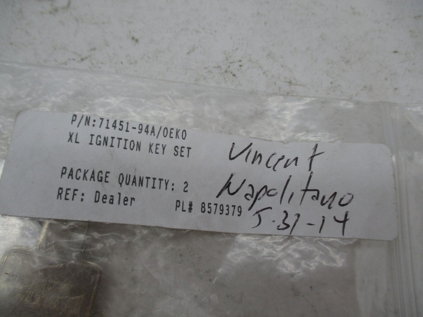 Harley Davidson Genuine NOS XL Ignition Key Set 71452-91A Code 0EK0