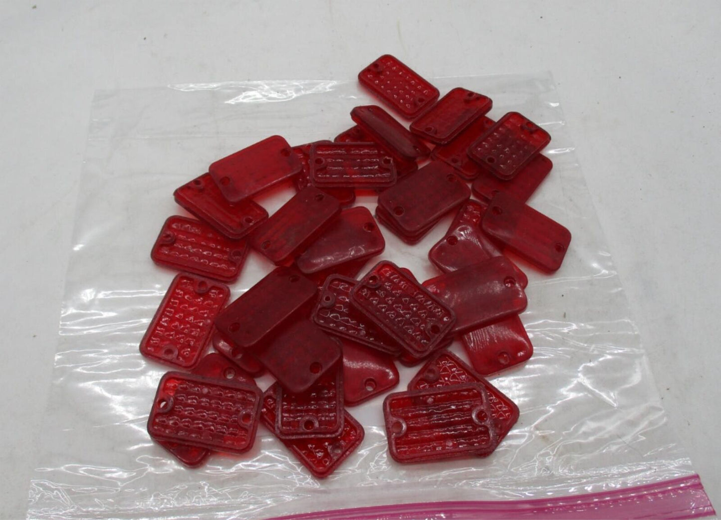 Large Lot of 36 1.75" X 1.25" Red Motorcycle Marker Light Lenses