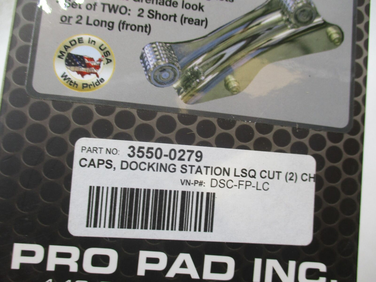 Harley Stainless Mounts Docking Cap Covers Mounts Square Cut Chrome 3550-0279