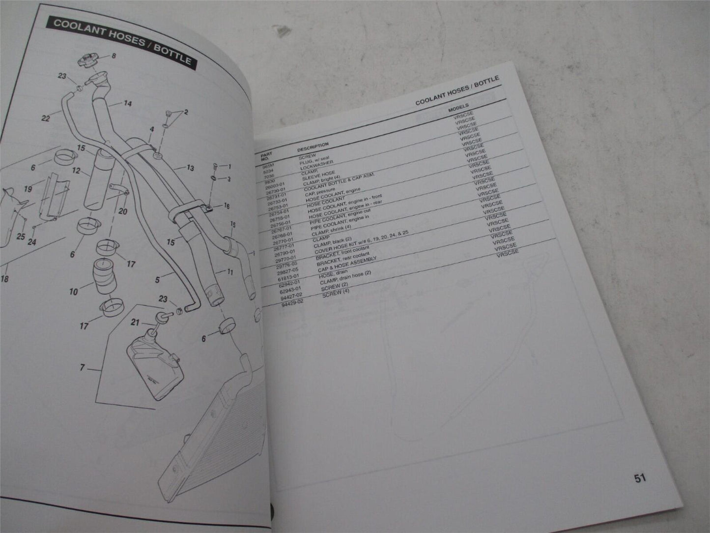 Harley Davidson Official Factory 2005 VRSCSE Parts Catalog 99458-05