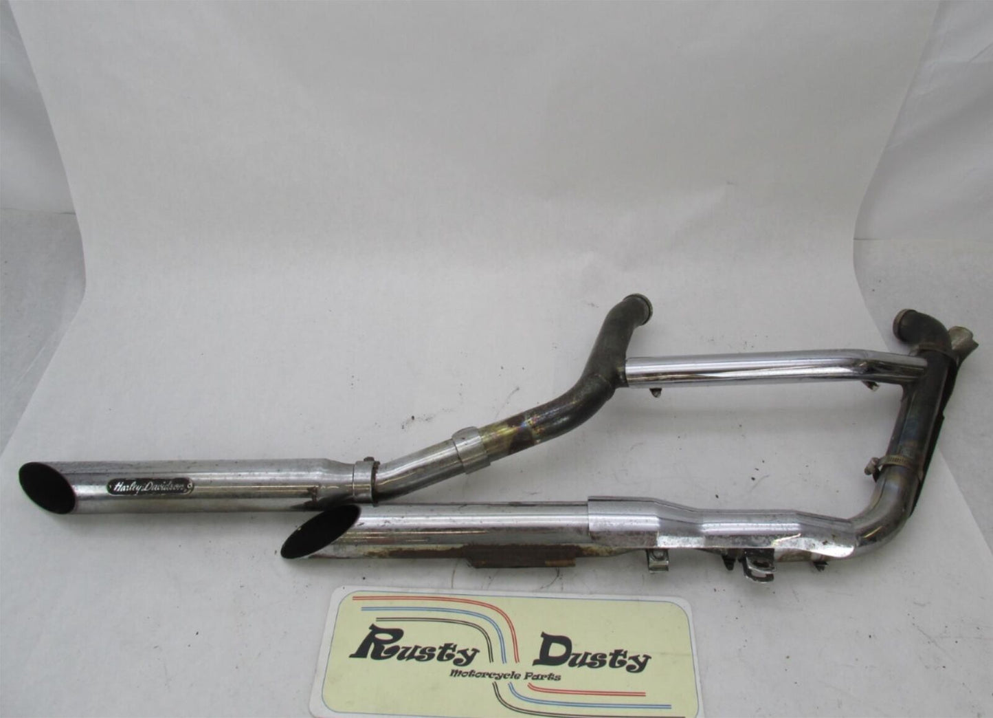Harley Davidson Evo Evolution Exhaust System w/ Aftermarket Slash Cut Slip Ons