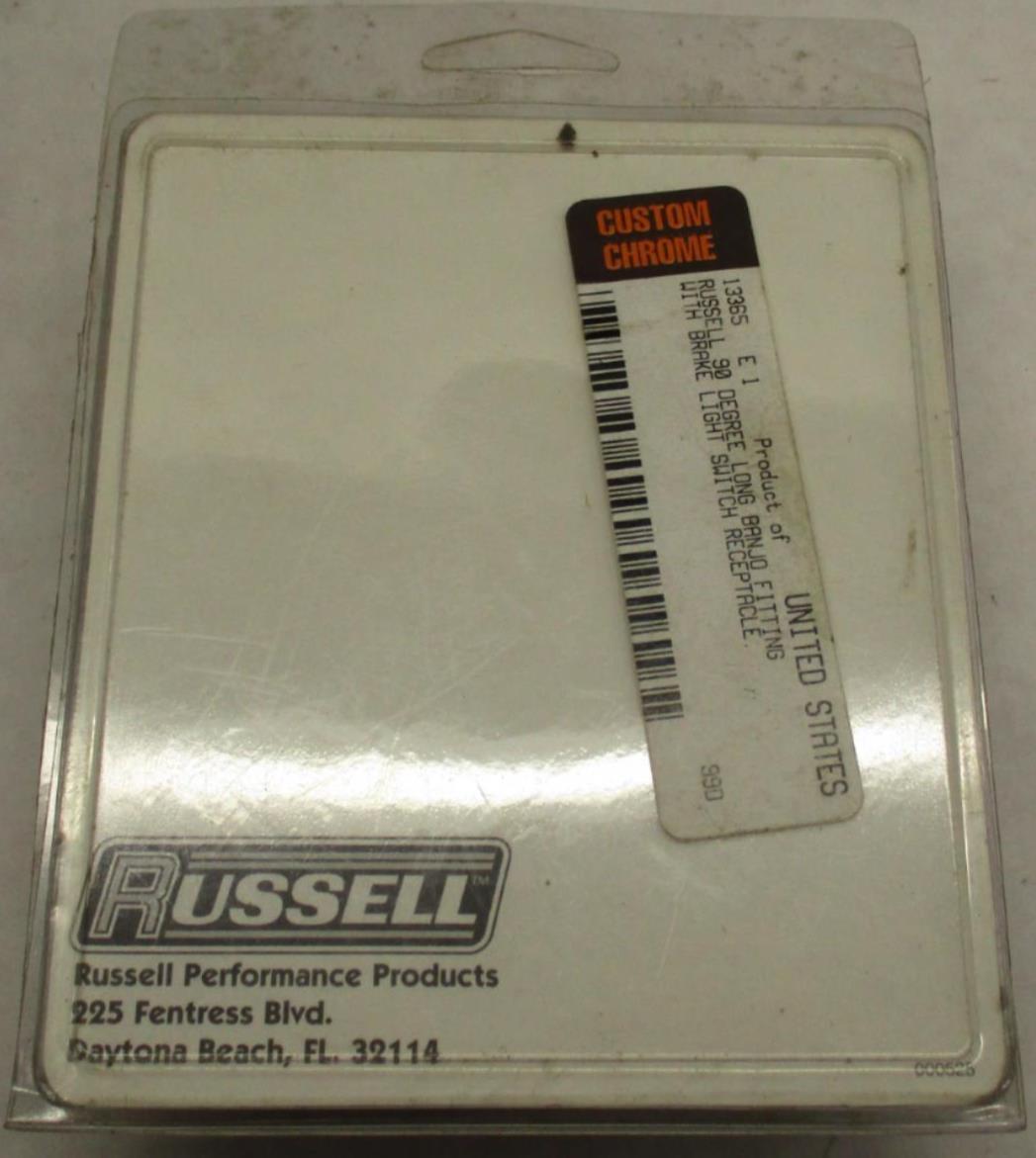 Russell 90 Degree Long Banjo Fitting w/ Brake Light Switch Receptacle 13365