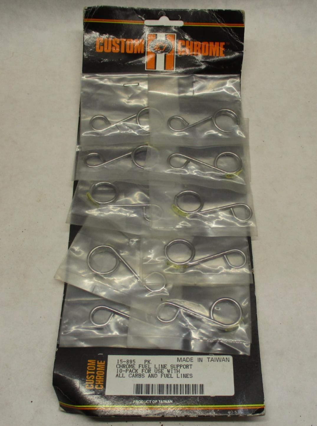 Lot of (10) Custom Chrome Harley Davidson Fuel Line Cable Support Clamps 15-895