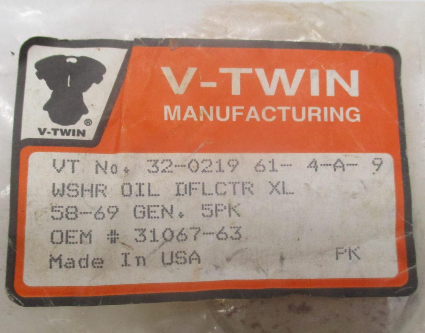 Pack of 5 V-Twin Harley Davidson 32-0219 Oil Deflector Washer 31067-63