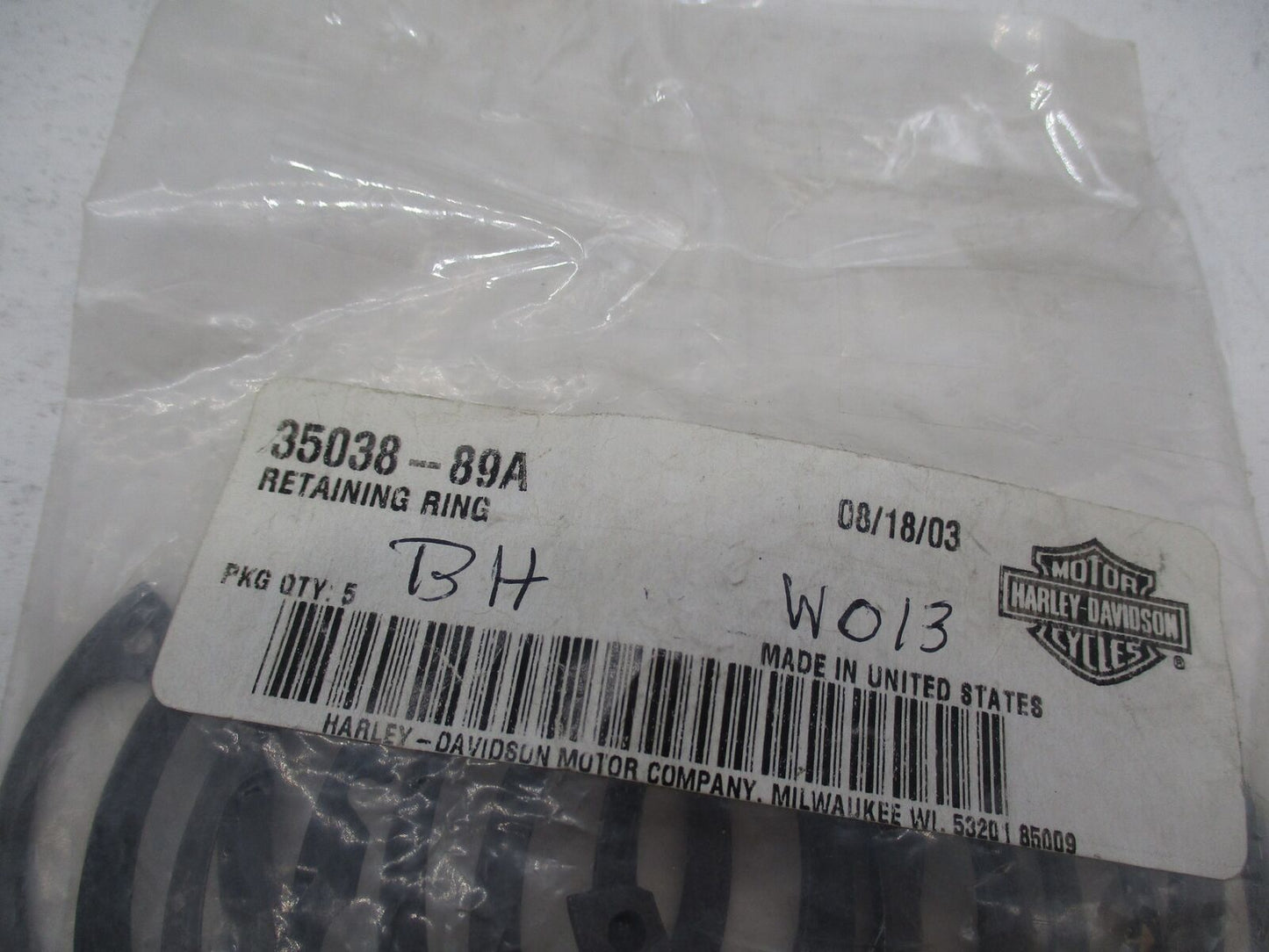Lot of 10 Harley Davidson Genuine NOS Retaining Rings 35038-89A