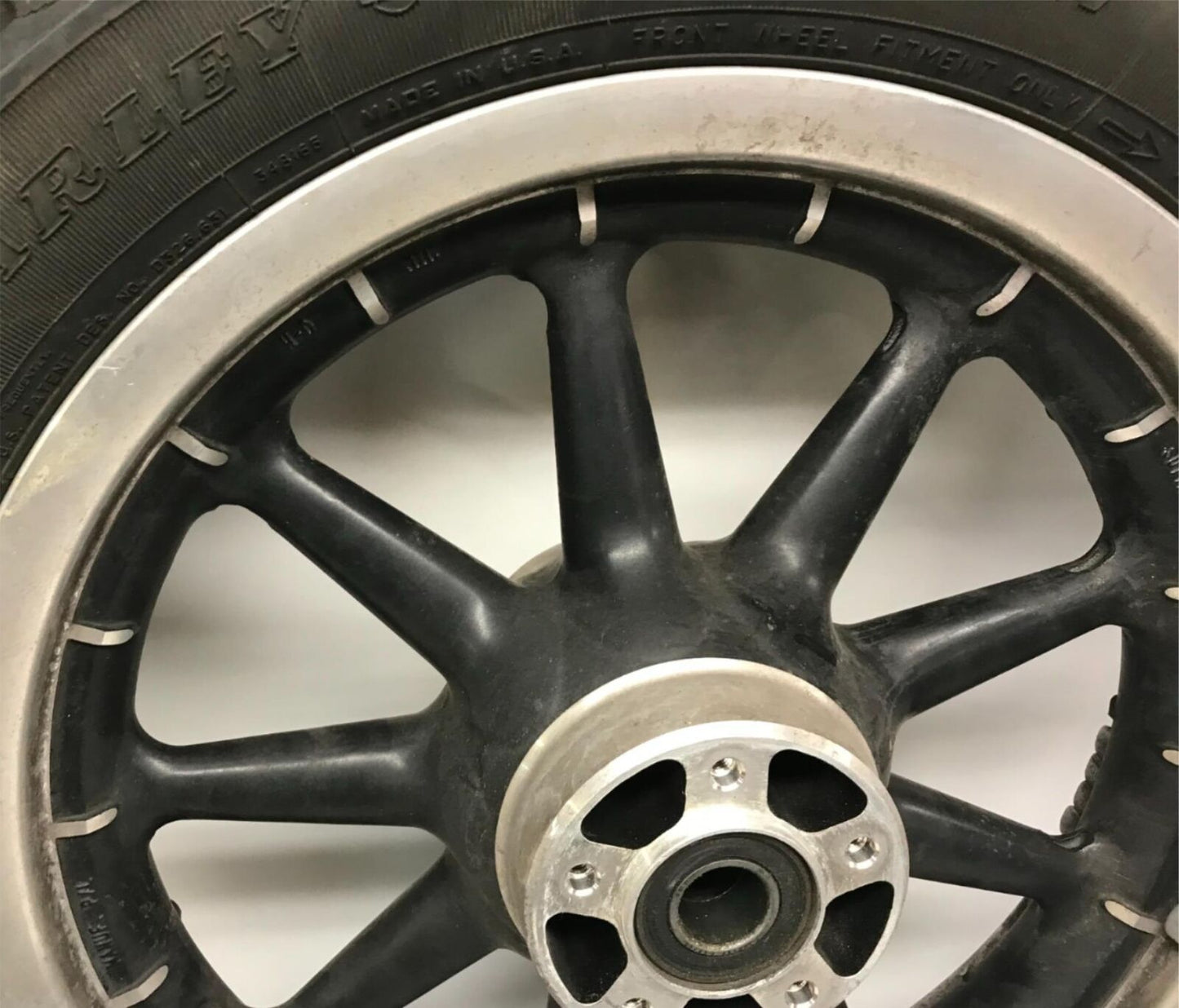 Harley Davidson 16x3 Front Wheel Touring 9 Spoke Black with Tire