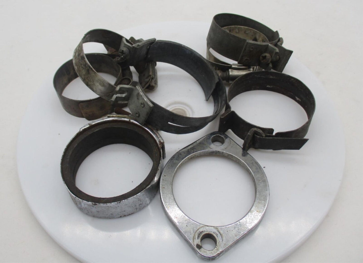 Large Mixed Lot of Harley Davidson Exhaust Muffler Clamps