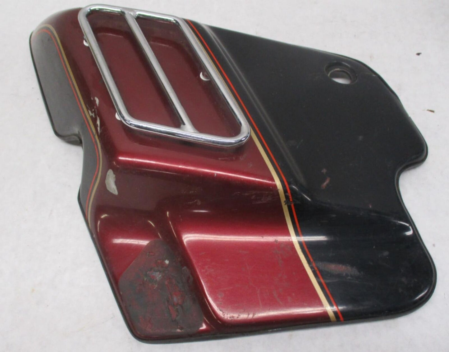 1993-1996 Harley Touring Road King Electra Glide Left Side Cover Maroon Black