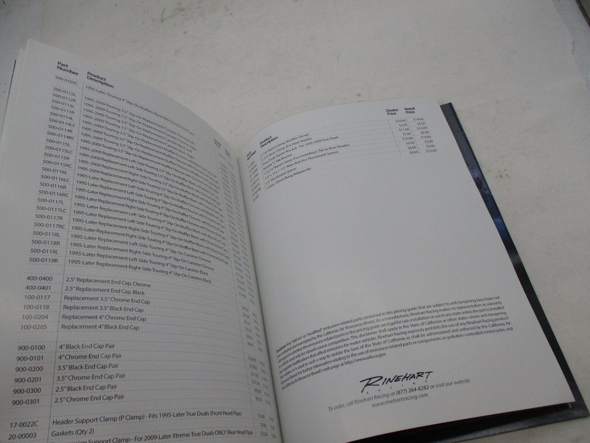 Harley Davidson Rinehart Exhaust Racing 2014 Parts Catalog Rusty Dusty