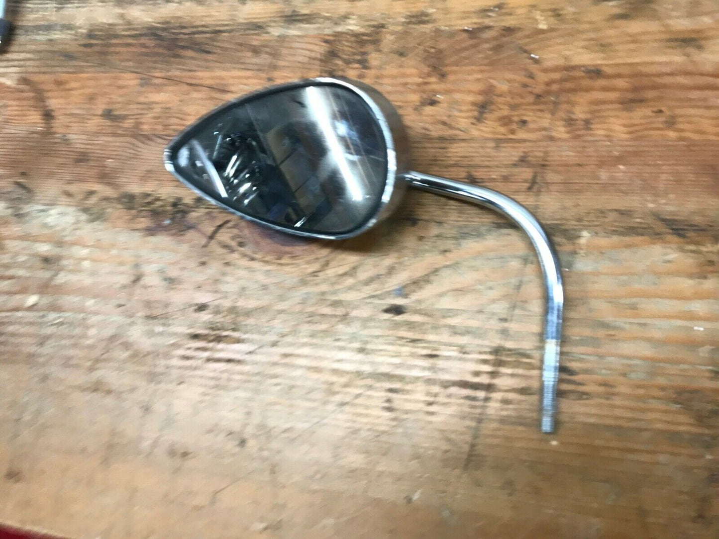 Harley-Davidson Left Side Teardrop Rear View Mirror Chrome Rare Nice Shape
