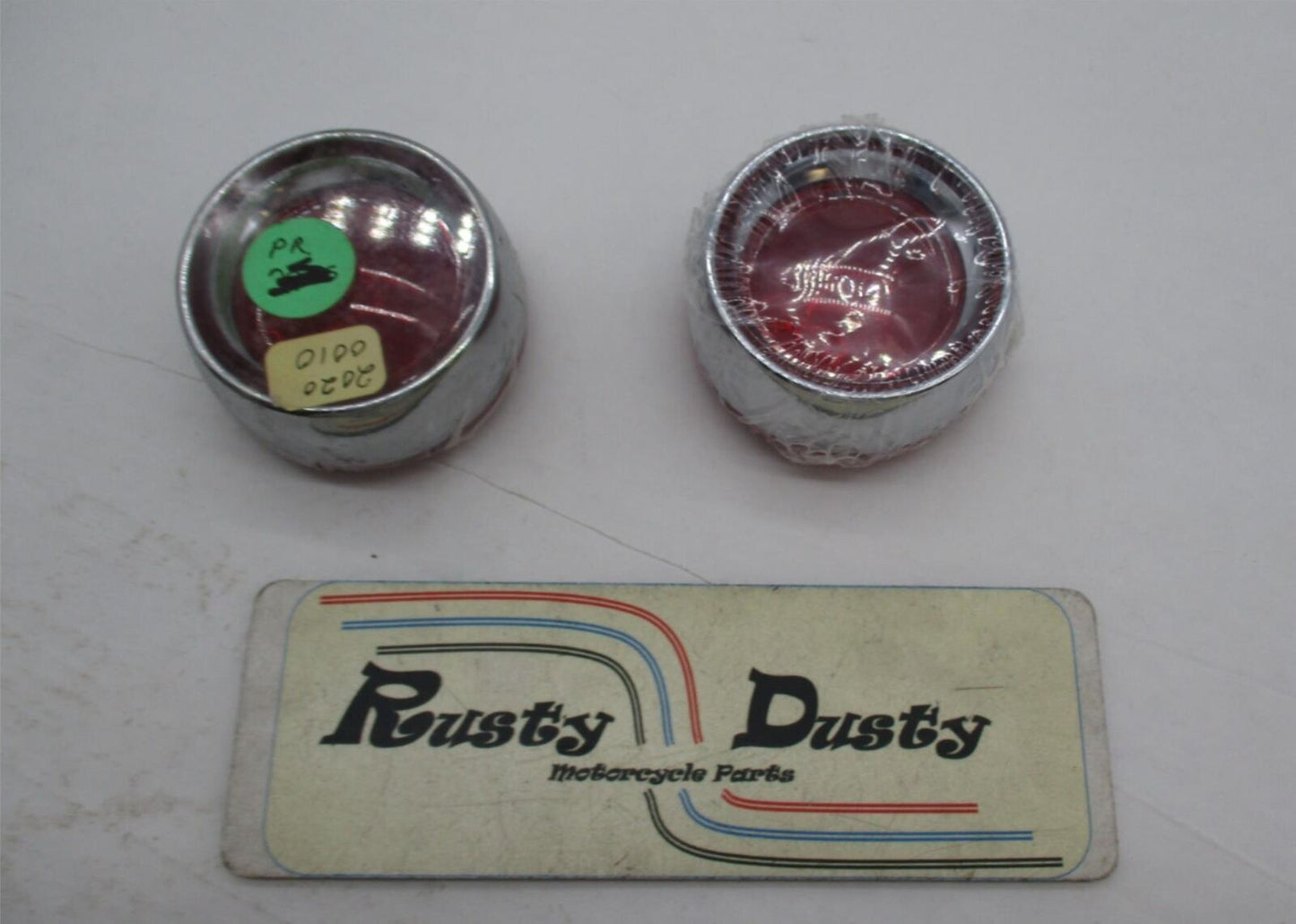 Pair of Harley Kuryakyn Deep Dish Turn Signal Bezels Light Red Lenses 2107