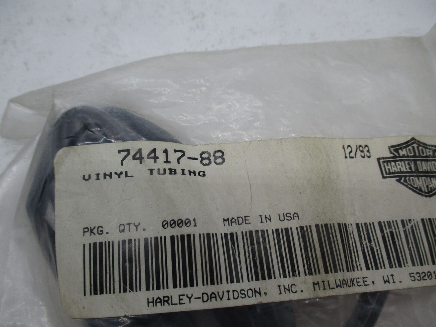 Harley Davidson Genuine NOS Oil Pressure Tubing Vinyl 74417-88