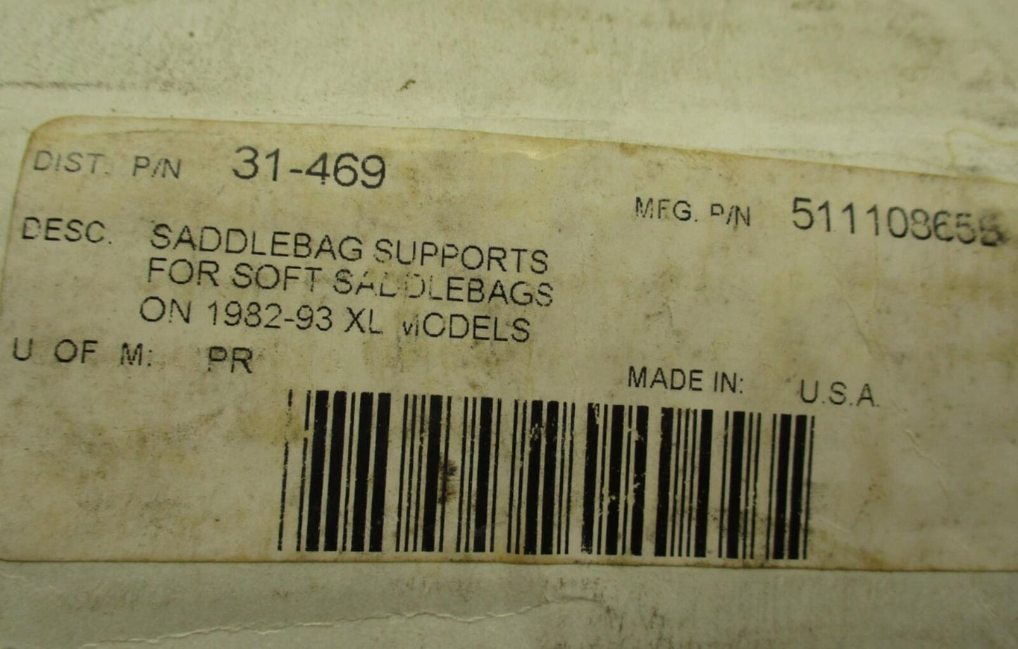 Khrome Werks 1982-93 XL Sportster Models Harley Soft Saddlebag Support 51110865B