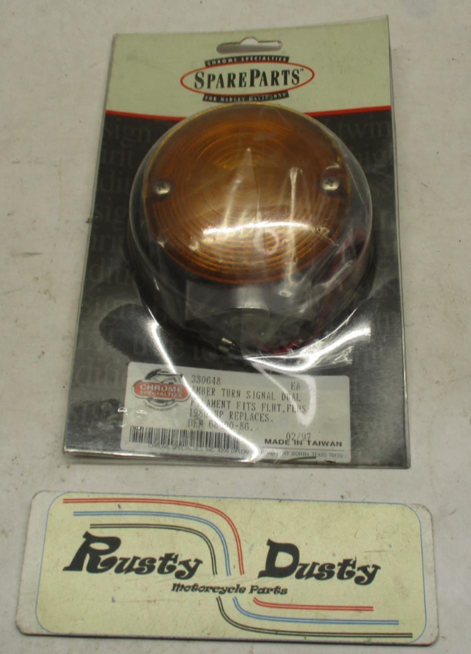 Chrome Specialties 330648 Harley Davidson Amber Turn Signal Dual Filament