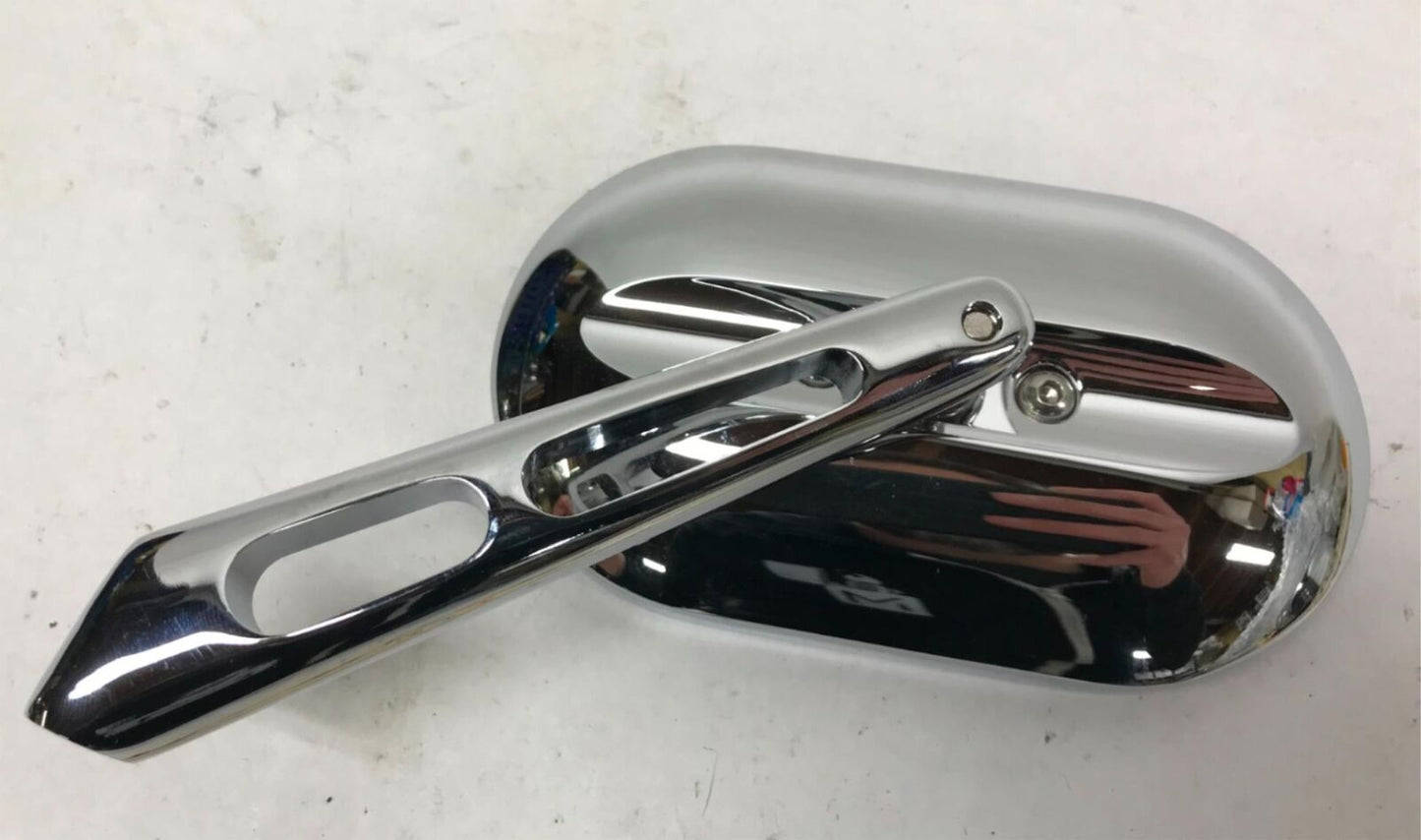 Harley Davidson Custom Shopper Chrome Slotted Oval Left Rear View Mirror
