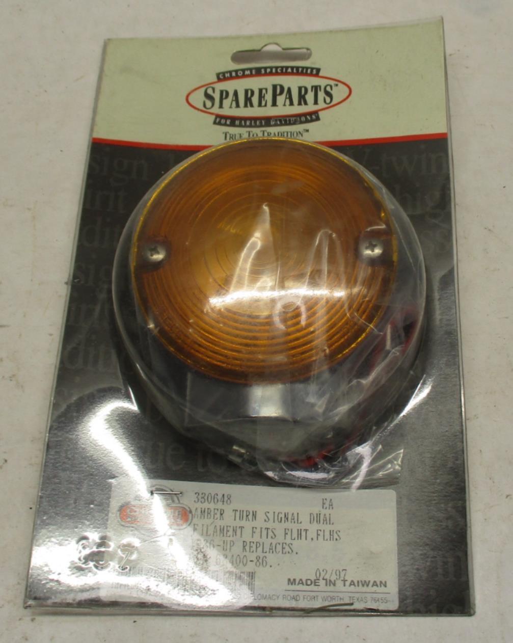 Chrome Specialties 330648 Harley Davidson Amber Turn Signal Dual Filament