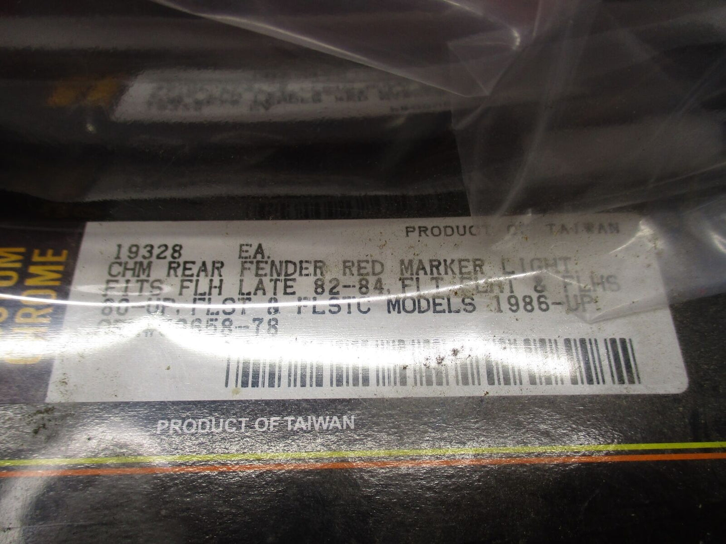 Custom Chrome Harley Davidson 19328 Fender Light Assembly Red OEM# 59658-78
