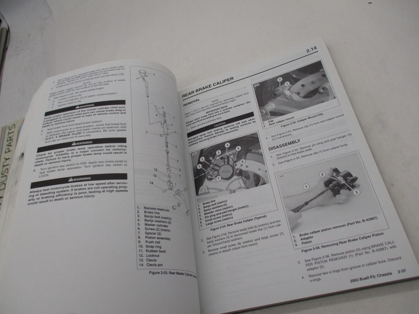 Harley Buell Official Factory 2003 P3 Blast Service Manual 99492-03Y