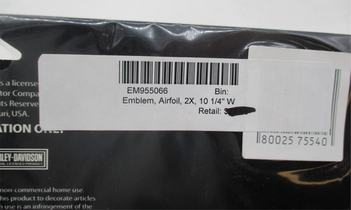 Harley-Davidson Genuine NOS Airfoil Emblem Oval Patch EM955066 2x10-1/4"