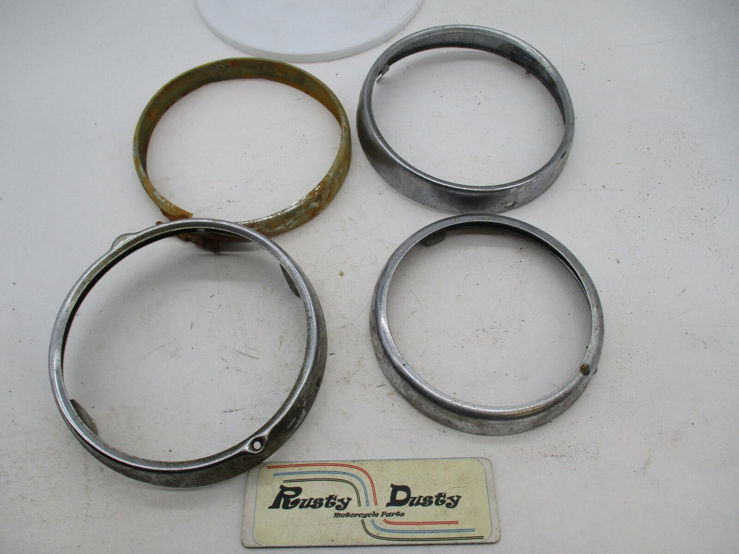 Mix Lot of 4 Vintage Motorcycle Headlight Trim Rings