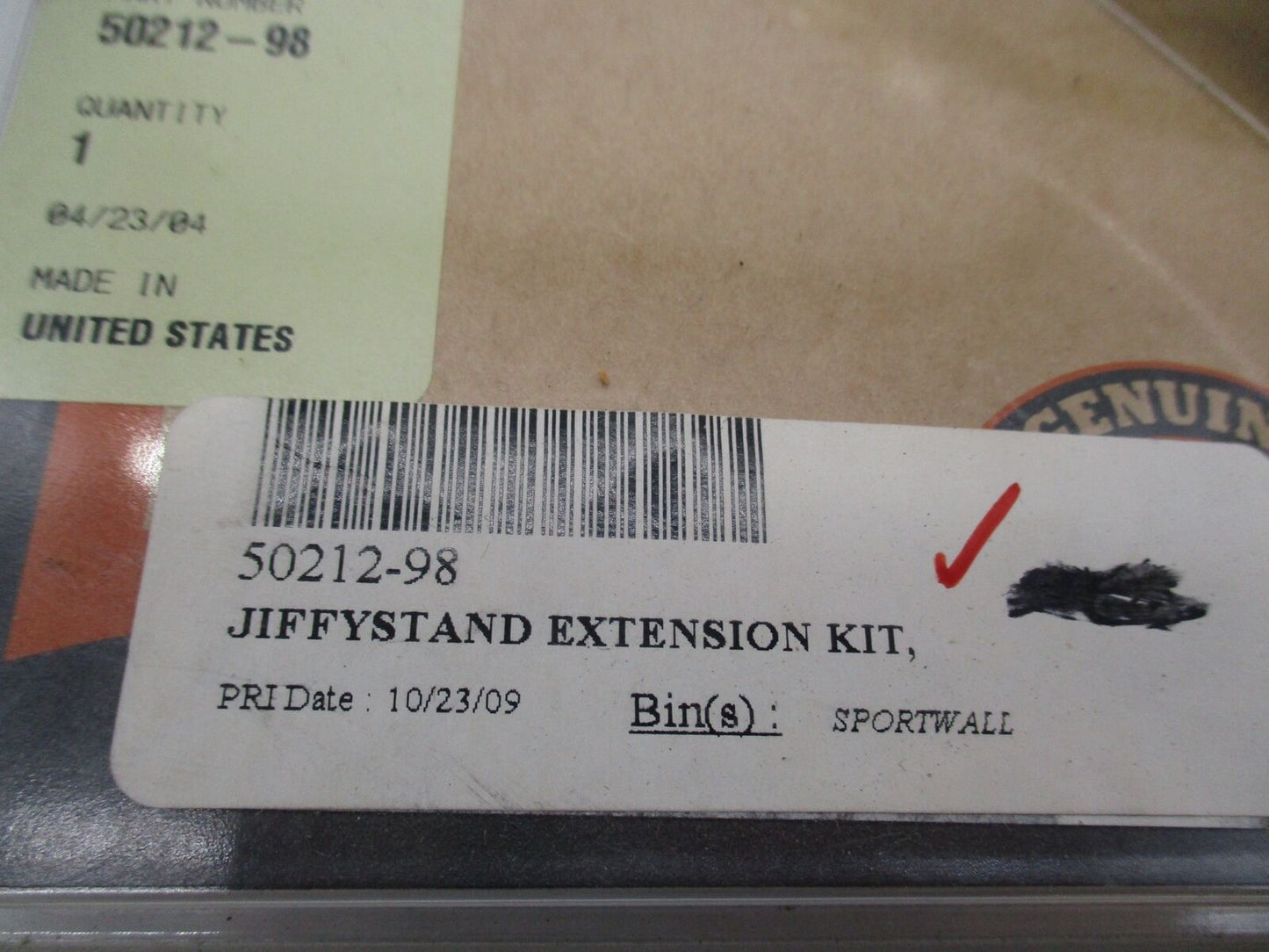 Harley Davidson Genuine NO Sportster Jiffy Stand Extension 50212-98