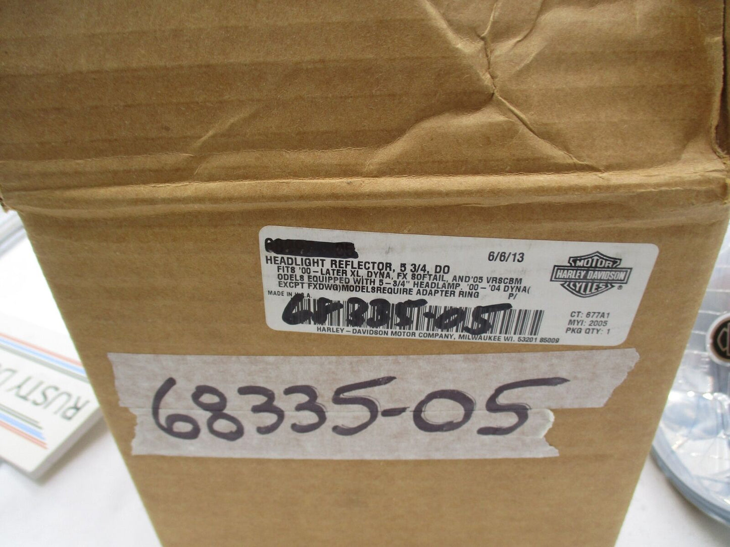 Harley Davidson Genuine NOS Headlamp Headlight Reflector 68335-05