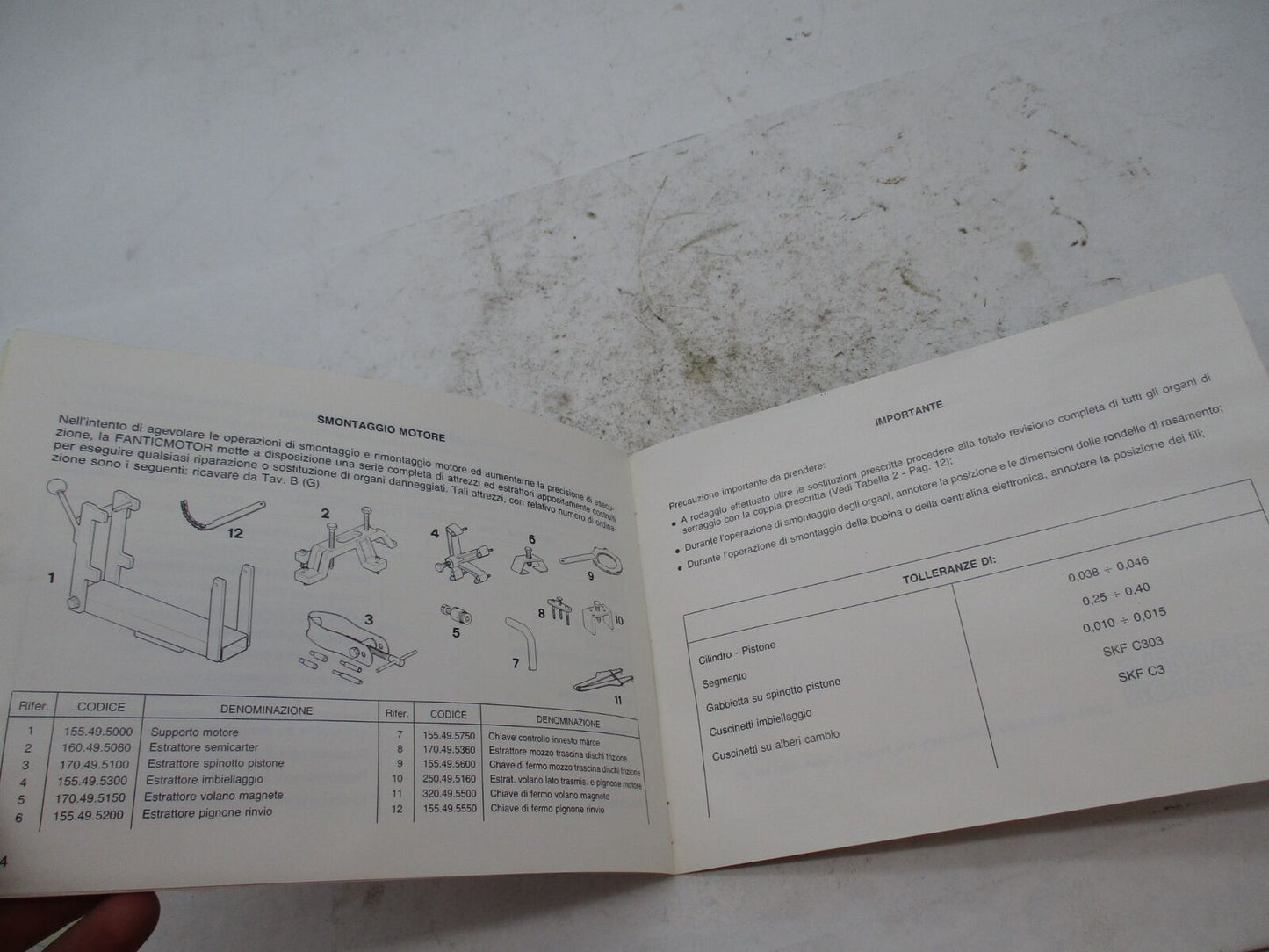 Vintage Original Fantic Motor 125cc Moto Cross Competition Manual Book