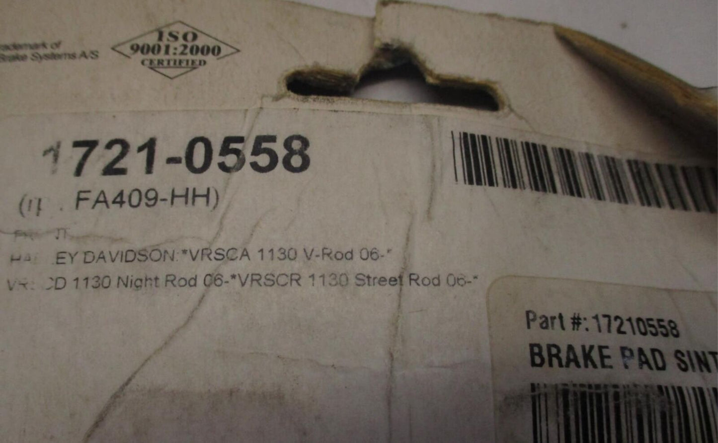 Drag Specialties 1721-0558 Harley Davidson Front Brake Pads Replaces 42849-08