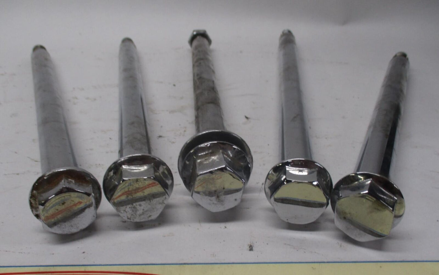 Mixed Lot of (5) Harley Davidson Chrome Wheel Front / Rear Axles #5