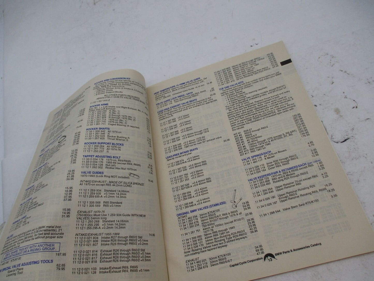 Capital Cycle Corporation 1993 BMW Parts and Accessories Catalog