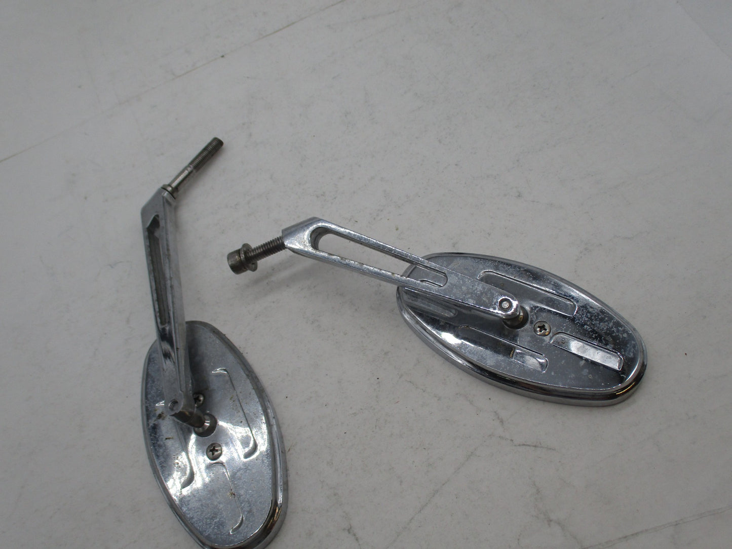 Pair of Harley Davidson Chopper Custom Oval Slotted Oval Mirrors