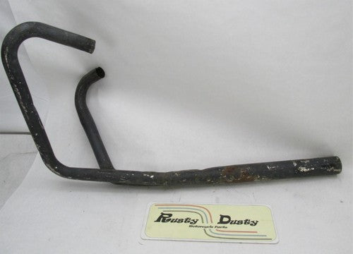 Vintage Triumph BSA British Motorcycle Black 2-into-1 Exhaust w/ Heade