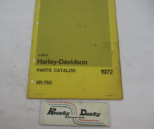 Harley-Davidson Official Factory 1972 AMF XR-750 Parts Catalog 99442-7