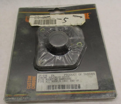 Custom Chrome Harley Davidson Chrome Solenoid Cover w/ Mounting Hardwa