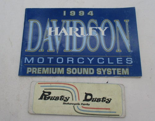 Harley Davidson Genuine 1994 Motorcycle Premium Sound System Manual 99