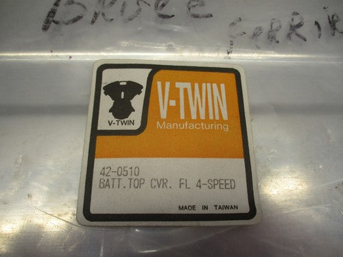 V-Twin Harley Davidson Chrome Battery Top Cover FL 4-Speed 42-0510 663
