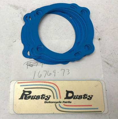 Lot (8) Harley Gaskets 16769-73 Blue Teflon Cylinder Head Gaskets, Iro