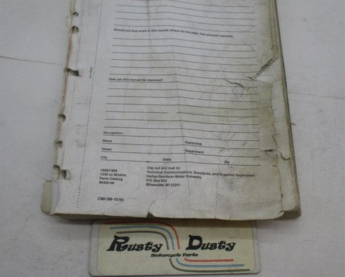 Harley Davidson Official Factory 1995-1996 1340 Parts Catalog 99450-96