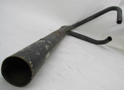 Vintage Triumph BSA British Motorcycle Black 2-into-1 Exhaust w/ Heade