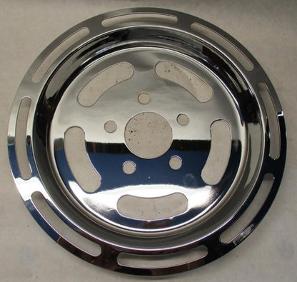 Harley Chrome Slotted Belt Drive Pully Insert Big Twins w/ OEM 70T pul