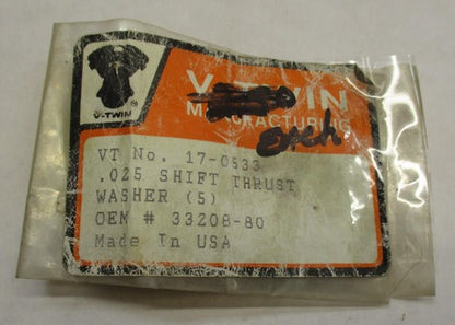 V-Twin 17-0533 Shifter Cam Support Thrust Washer Harley Davidson .025